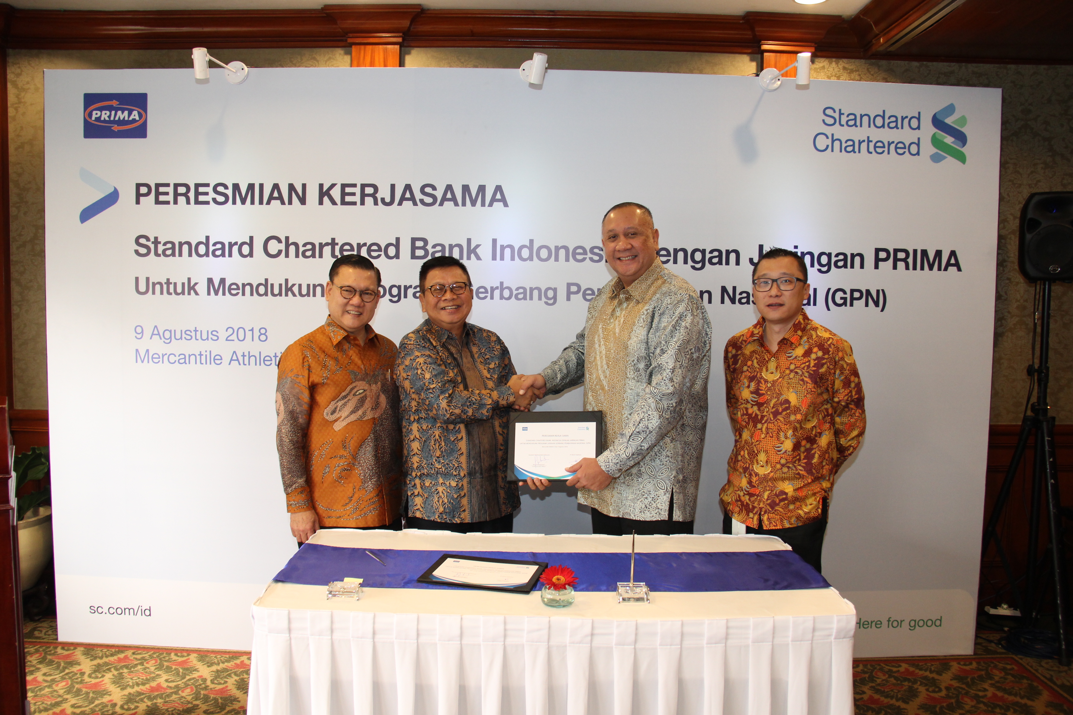 Peresmian Kerja Standard Chartered Bank dalam jaringan PRIMA