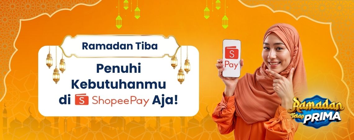 Ramadan telah tiba! Saatnya mempersiapkan segala kebutuhan agar ibadah semakin lancar dan momen berbagi semakin mudah. Dengan melakukan top-up payment di ShopeePay, Kawan PRIMA bisa berbelanja, membayar tagihan, hingga berbagi kebahagiaan dengan orang ter