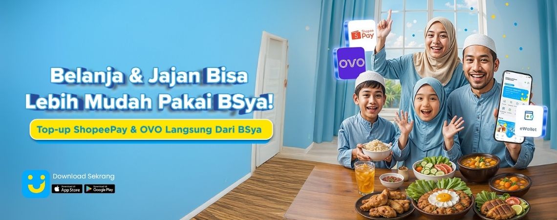 Top Up ShopeePay & OVO Pakai BSya by BCA Syariah