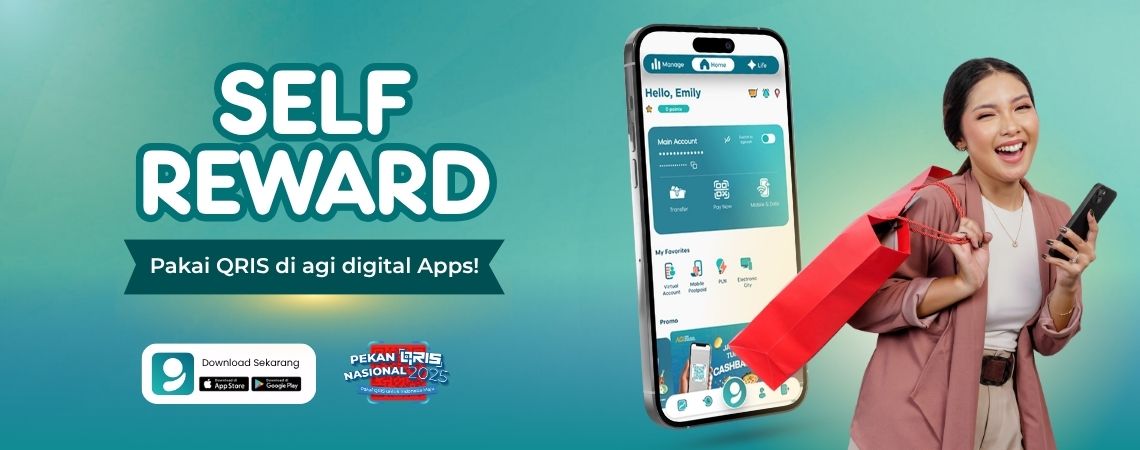 Self-reward Pakai QRIS di agi digital Apps!