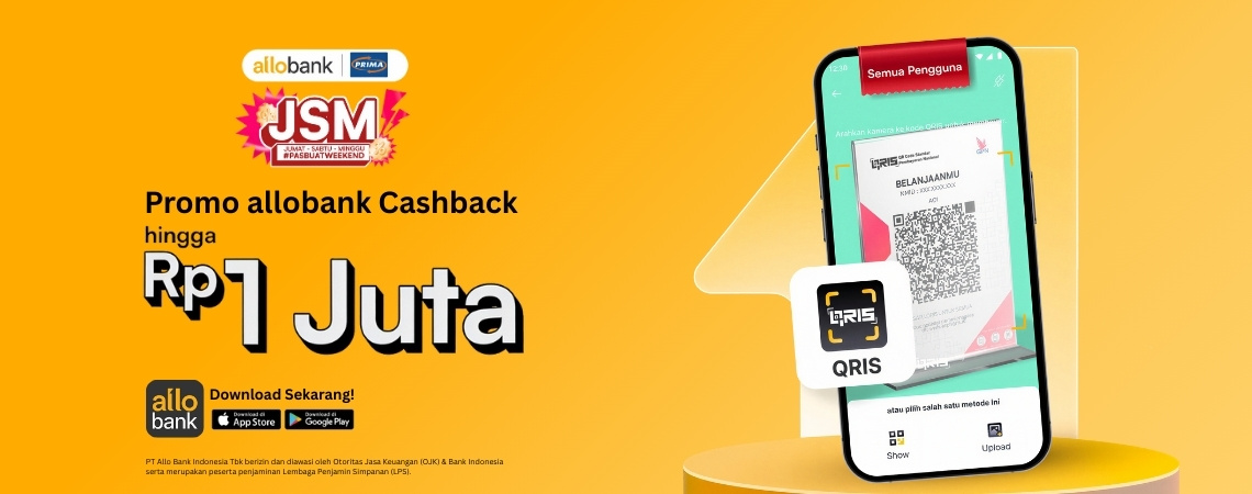 Promo allobank Cashback hingga 1 Juta Rupiah!