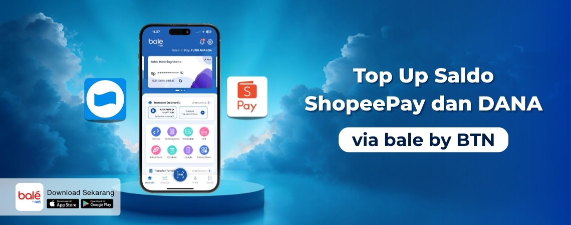 Top Up Saldo ShopeePay dan DANA via Bale by BTN