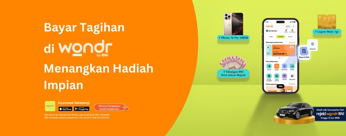 Bayar Tagihan di wondr by BNI Menangkan Hadiah Impian
