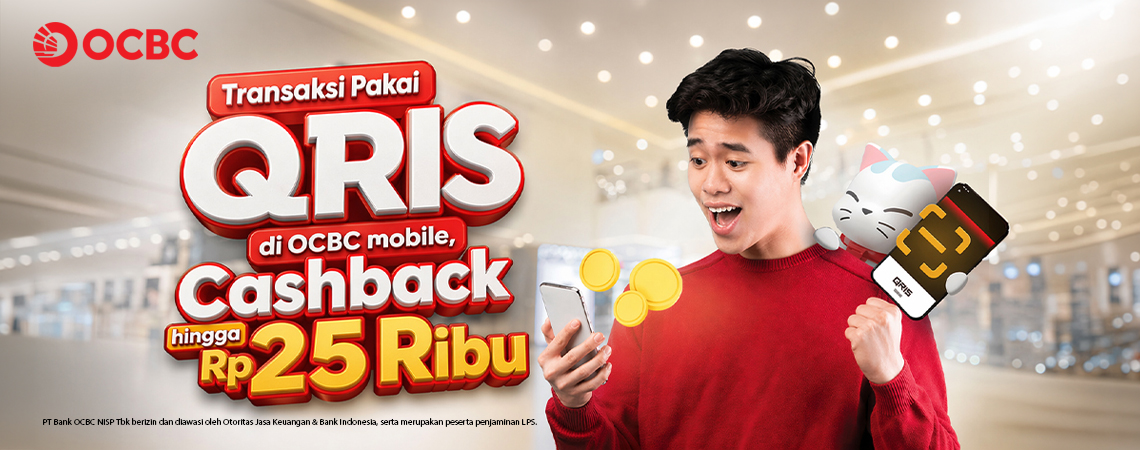 Transaksi Pakai QRIS di OCBC mobile, Cashback Hingga Rp25 Ribu