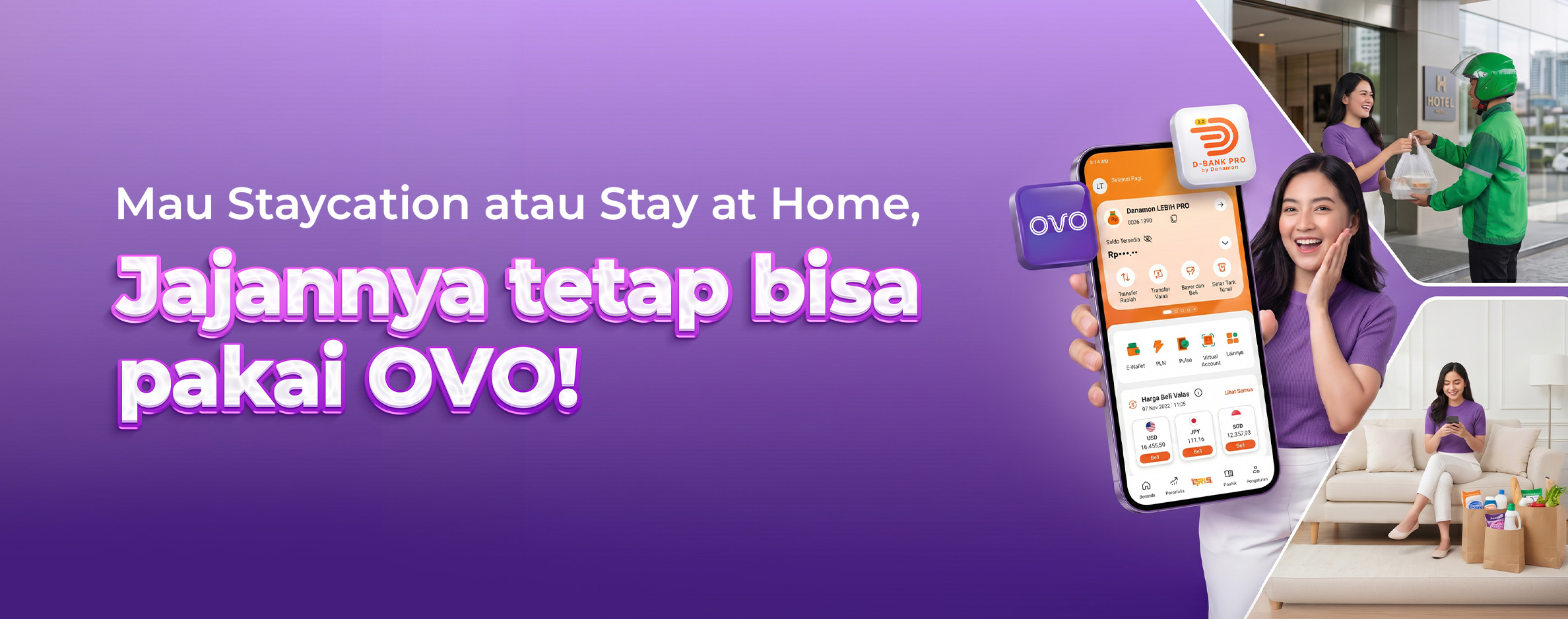 Mau Staycation atau Stay at Home, Jajannya tetap bisa pakai OVO!