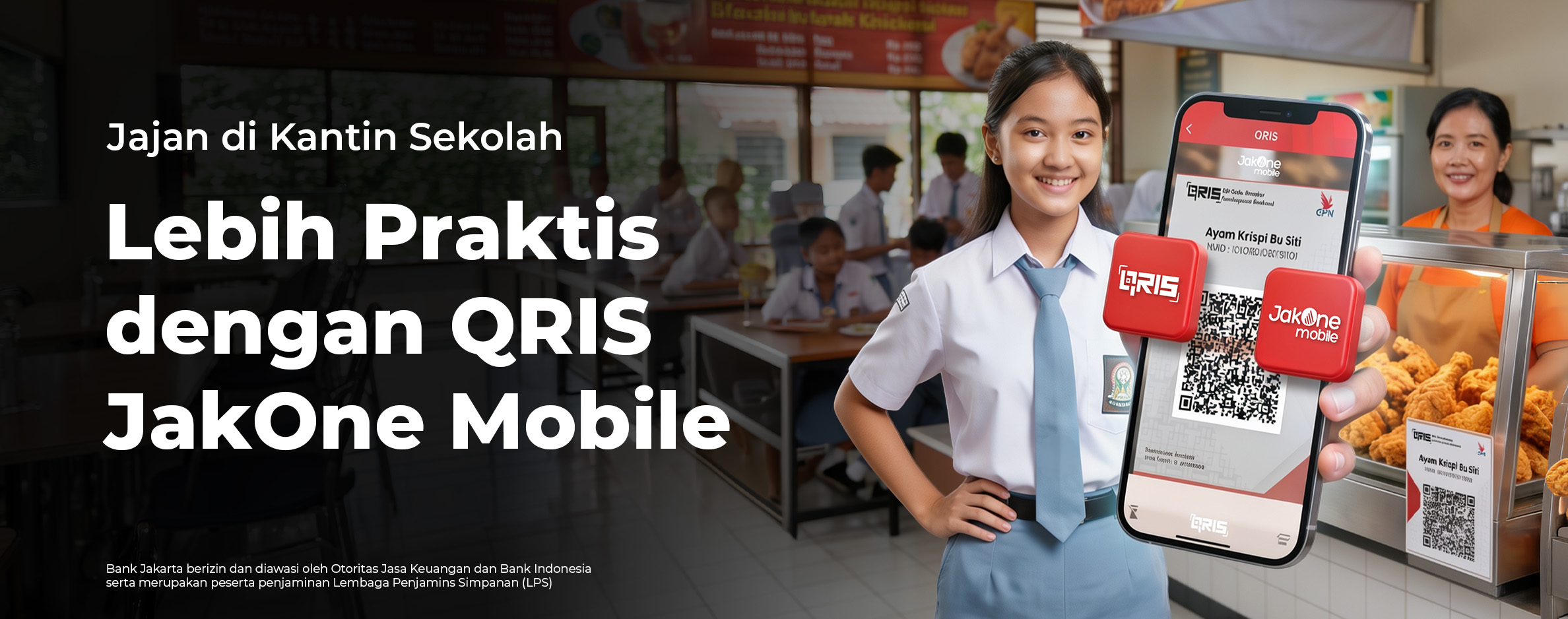 Jajan di Kantin Sekolah Lebih Praktis dengan QRIS JakOne Mobile