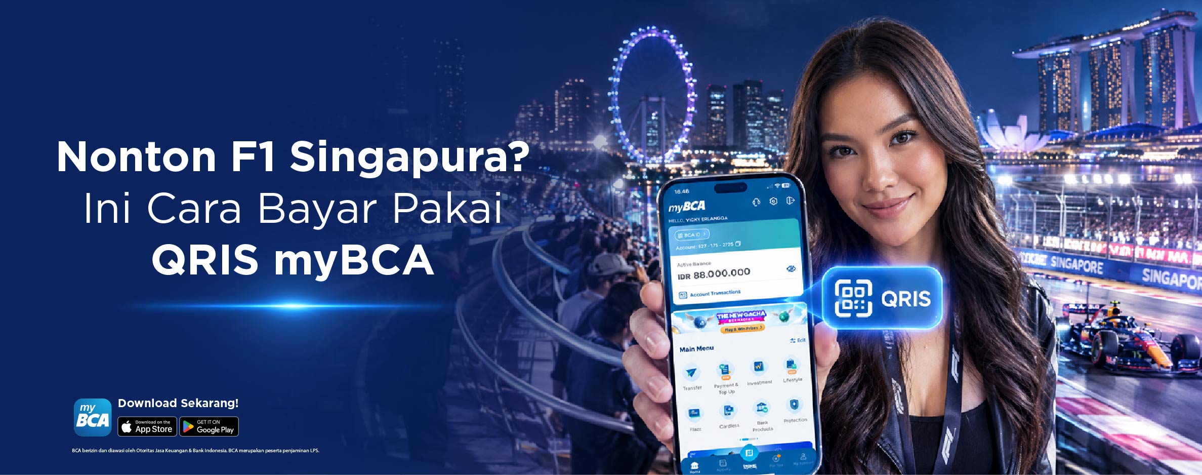 Nonton F1 Singapura? Ini Cara Bayar Pakai QRIS myBCA