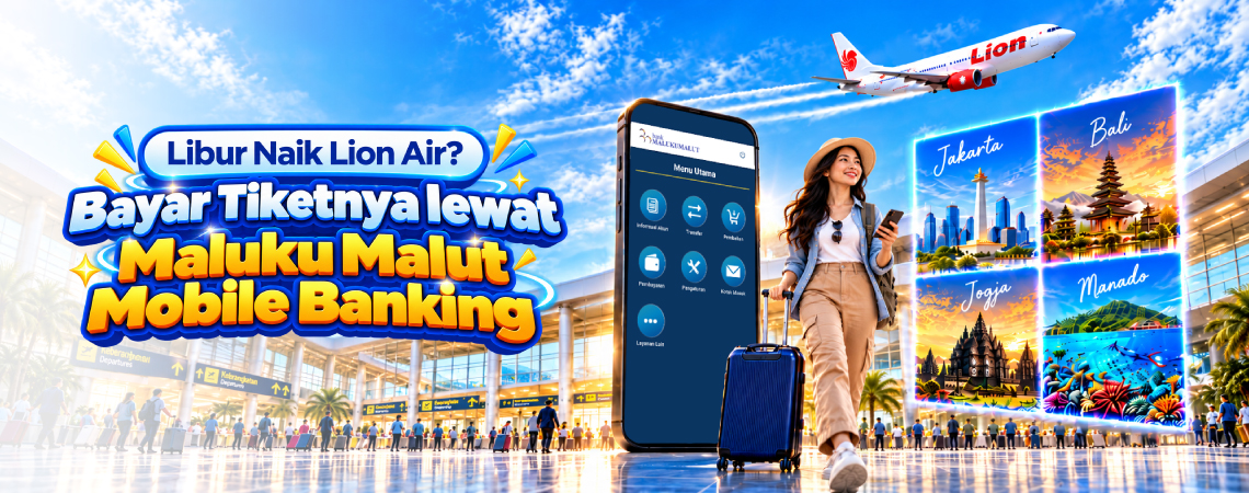 Liburan Naik Lion Air? Bayar Tiketnya lewat Maluku Malut Mobile Banking!    