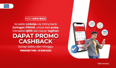 Top Up Saldo LinkAja via mitra bank Jaringan PRIMA dapat Promo Cashback Menarik