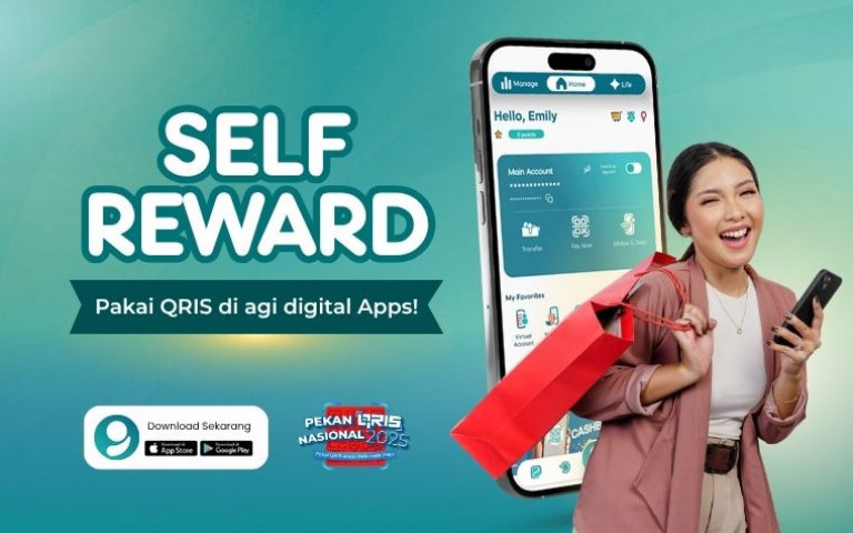 Self-reward Pakai QRIS di agi digital Apps!
