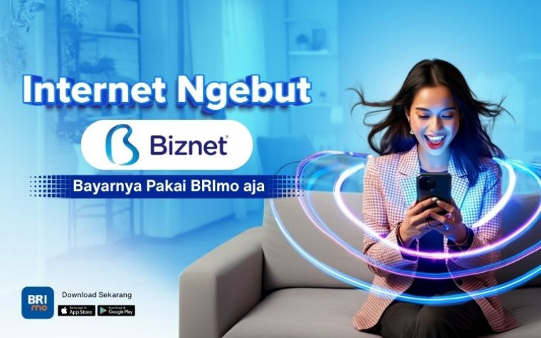 Internet Ngebut Biznet, Bayarnya Pakai BRImo aja
