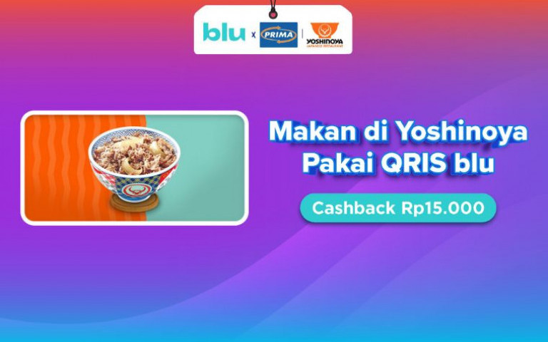 Makan di Yoshinoya Pakai QRIS blu Cashback Rp15.000