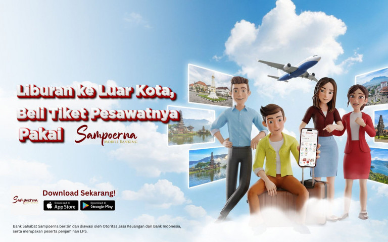 Liburan ke Luar Kota, Beli Tiket Pesawatnya Pakai Sampoerna Mobile Banking