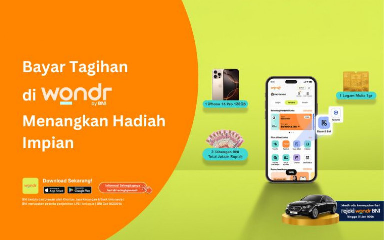 Bayar Tagihan di wondr by BNI Menangkan Hadiah Impian