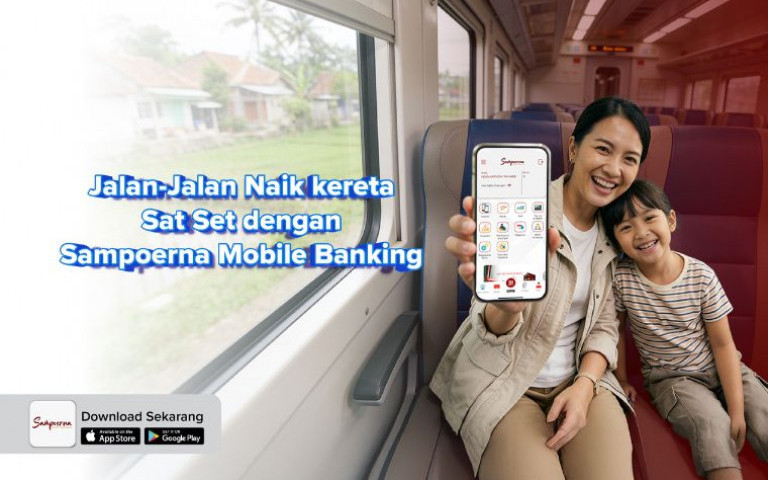 Jalan-jalan Naik Kereta Api Sat Set dengan Sampoerna Mobile Banking