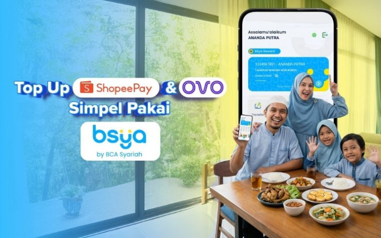 Top Up ShopeePay & OVO Pakai BSya by BCA Syariah