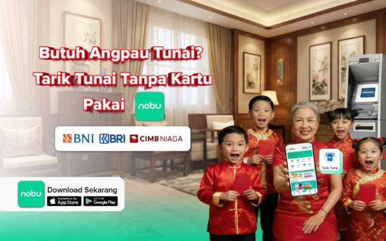 Butuh Angpau Tunai? Tarik Tunai Tanpa Kartu Pakai nobu Go