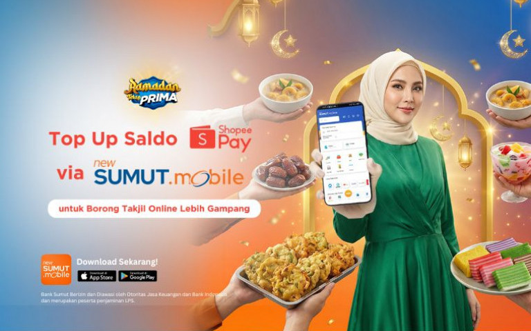 Top Up ShopeePay via new SUMUT.Mobile untuk Borong Takjil Online Lebih Gampang