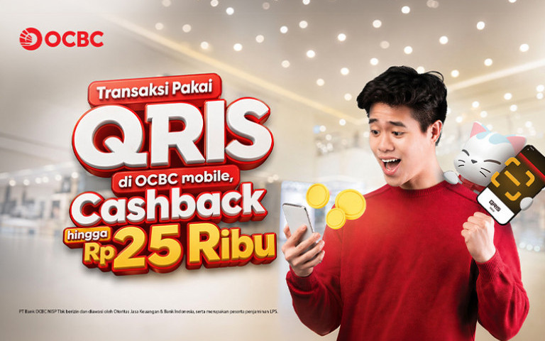 Transaksi Pakai QRIS di OCBC mobile, Cashback Hingga Rp25 Ribu